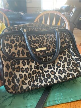 Leopard Print Purse Tote Bag - Brown/Black